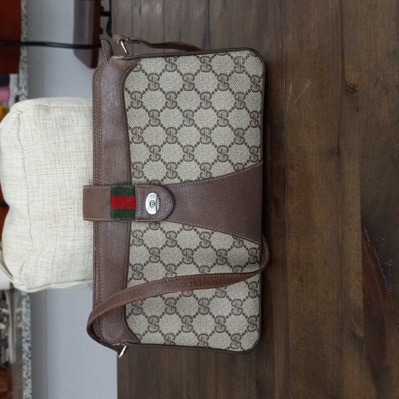 Authentic Vintage Gucci GG Monogram Supreme Sherry Web Ophidia Accordion Bag - Picture 2 of 12